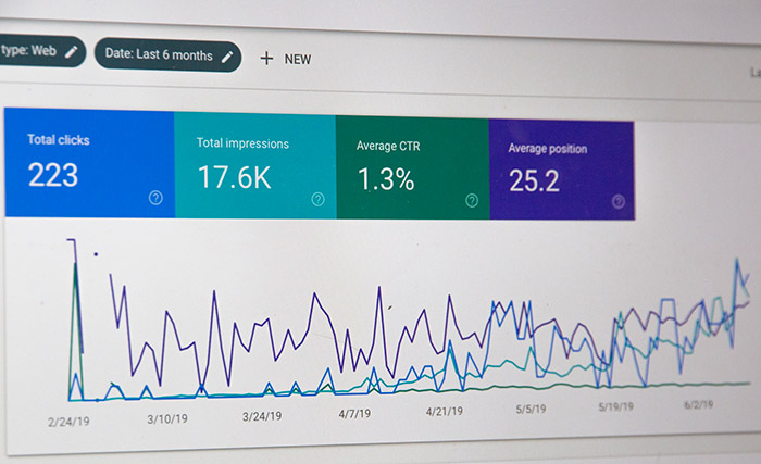 Webmastering, dashboard de statistiques SEO